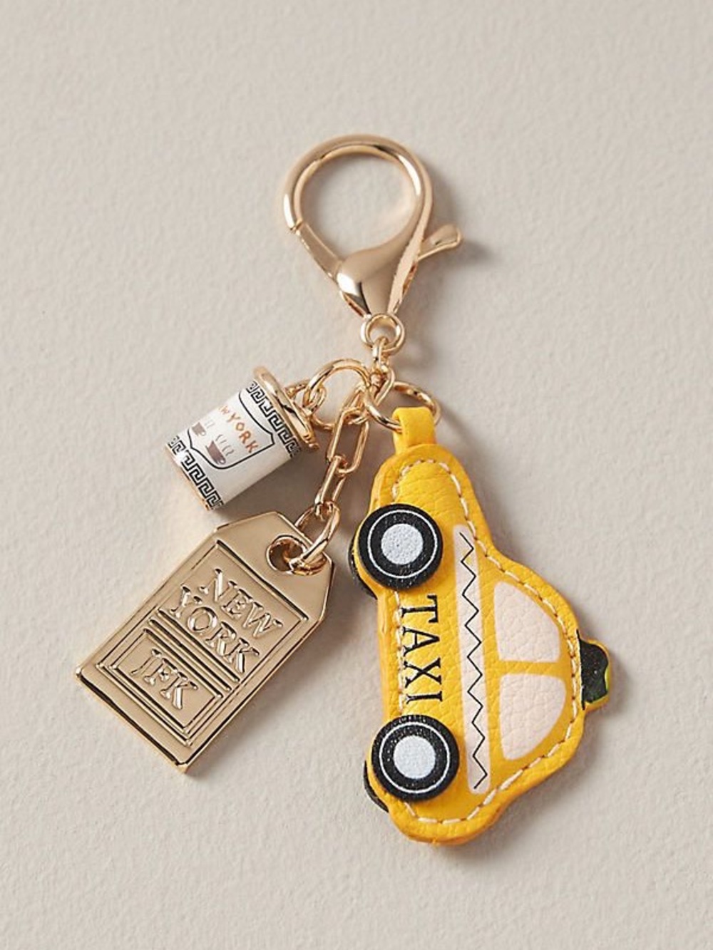 New York Taxi Coffee Bag Charm Keychain